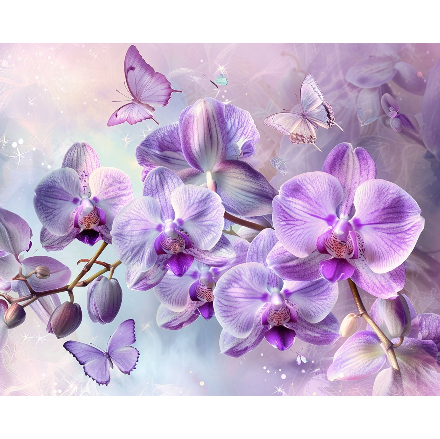 Traumhafte Orchideenwelt - Diamond Painting