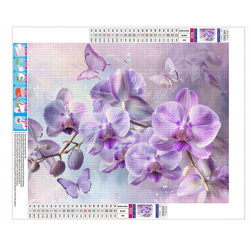 Traumhafte Orchideenwelt - Diamond Painting