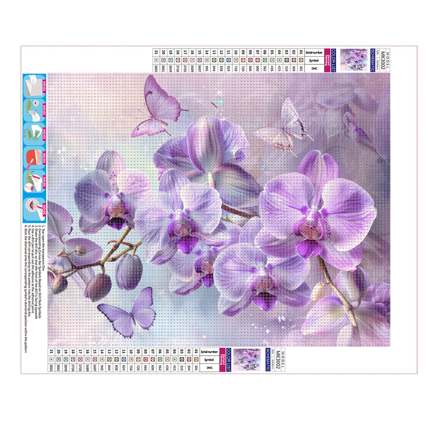 Traumhafte Orchideenwelt - Diamond Painting