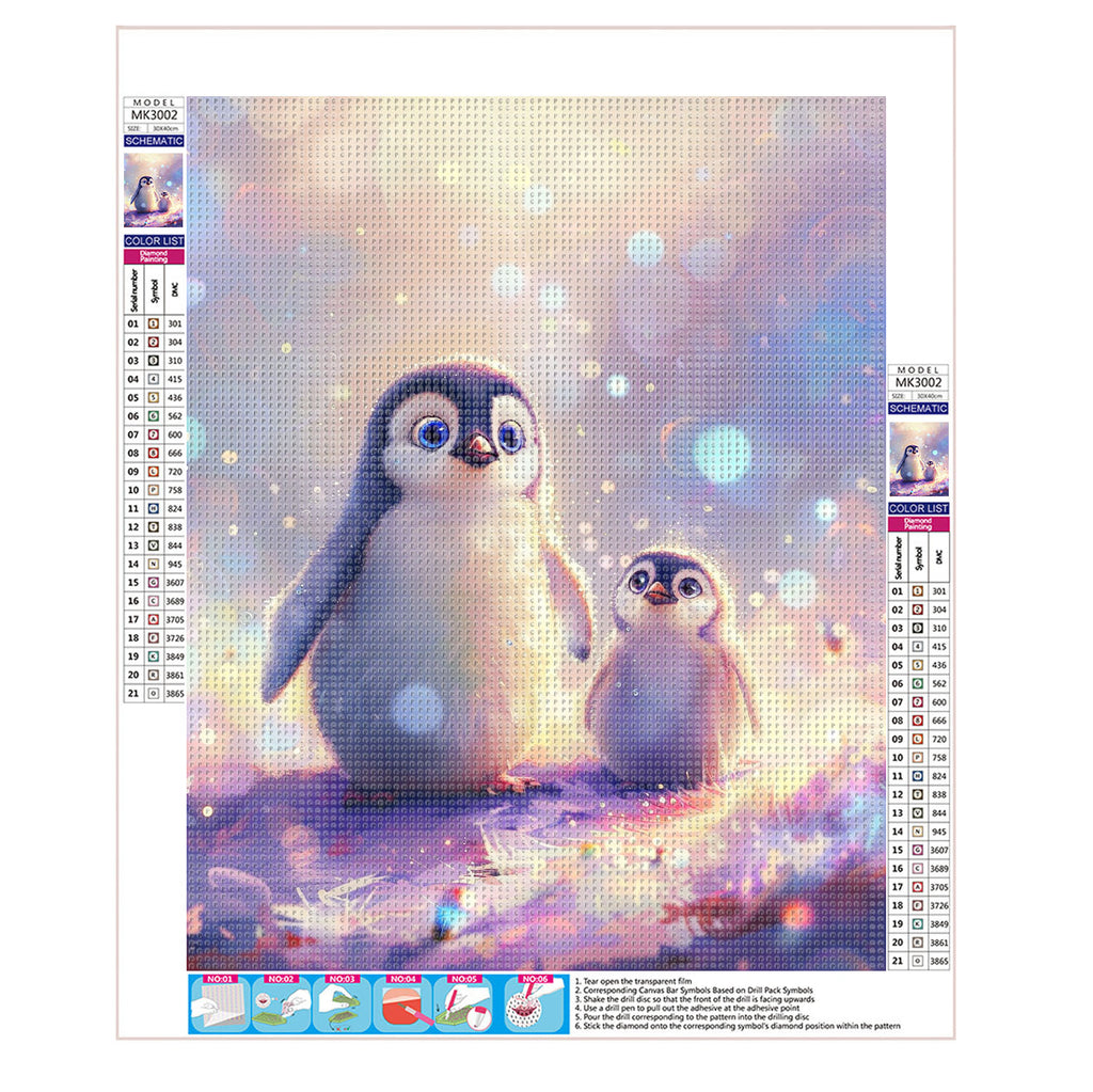 Traumhafte Pinguin - Welt - Diamond Painting