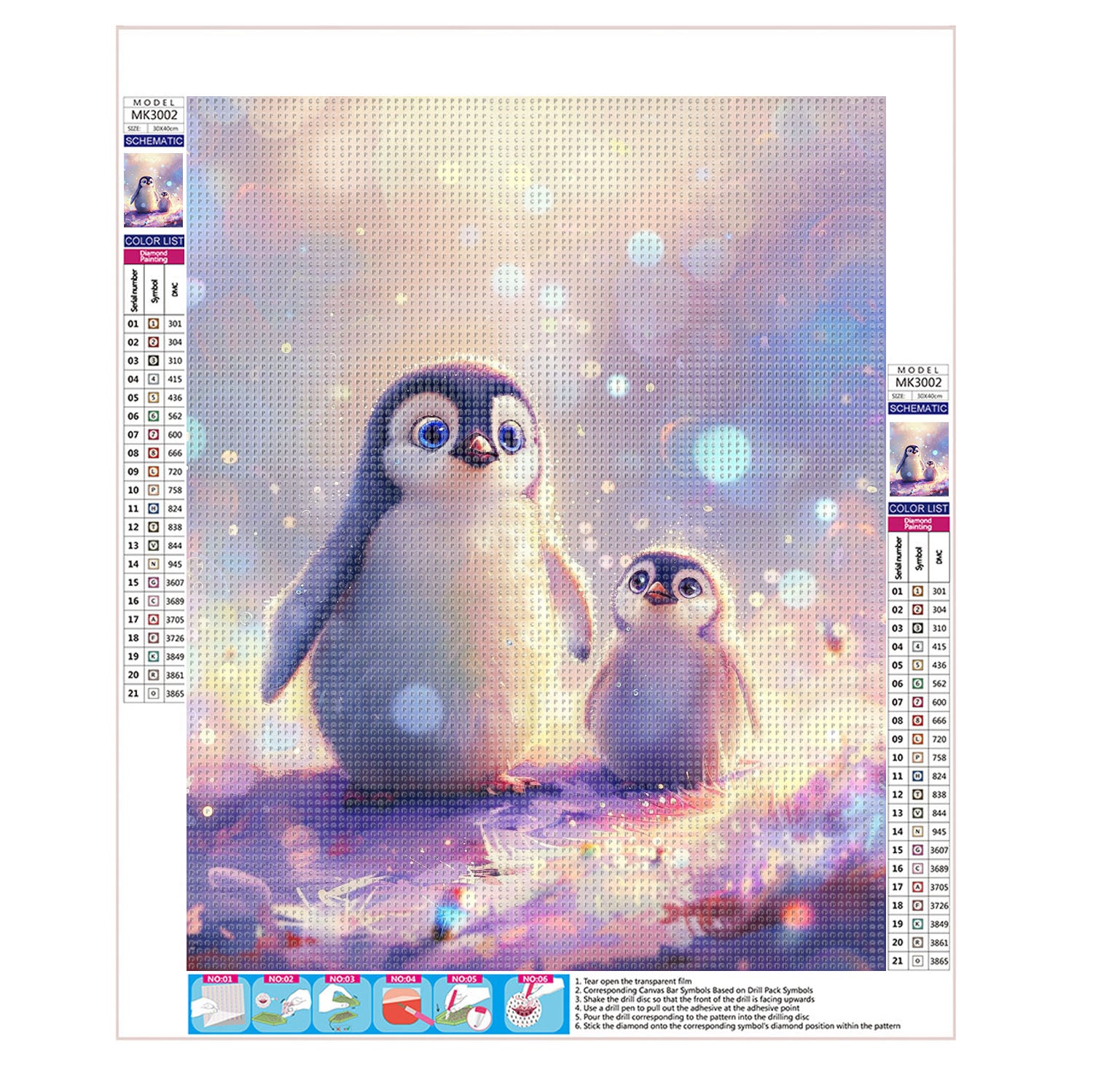 Traumhafte Pinguin - Welt - Diamond Painting