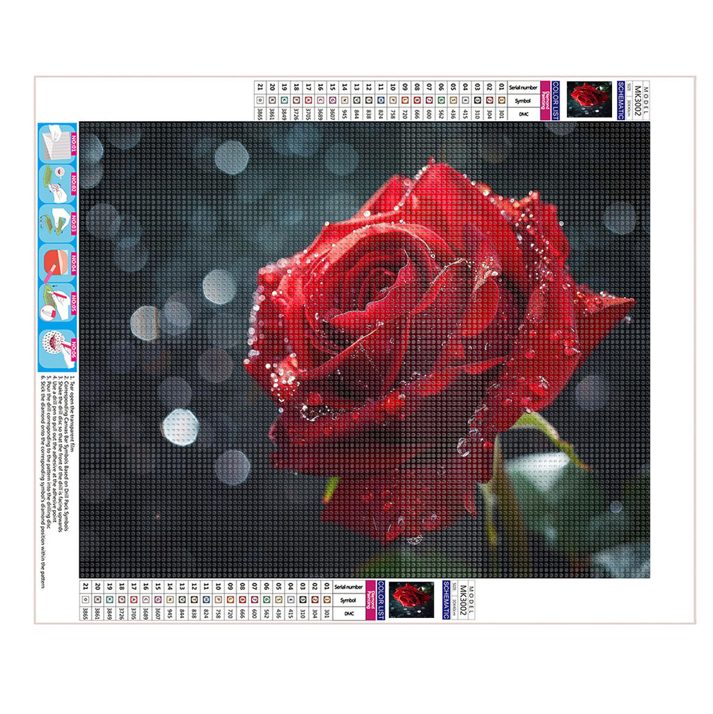 Tropfenschmuck Rose - Diamond Painting