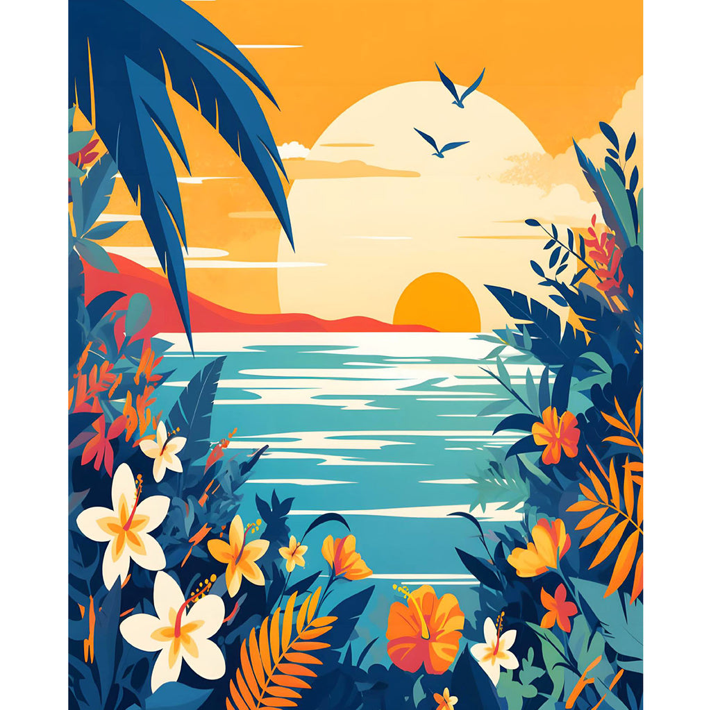 Tropische Blumenpracht - Diamond Painting