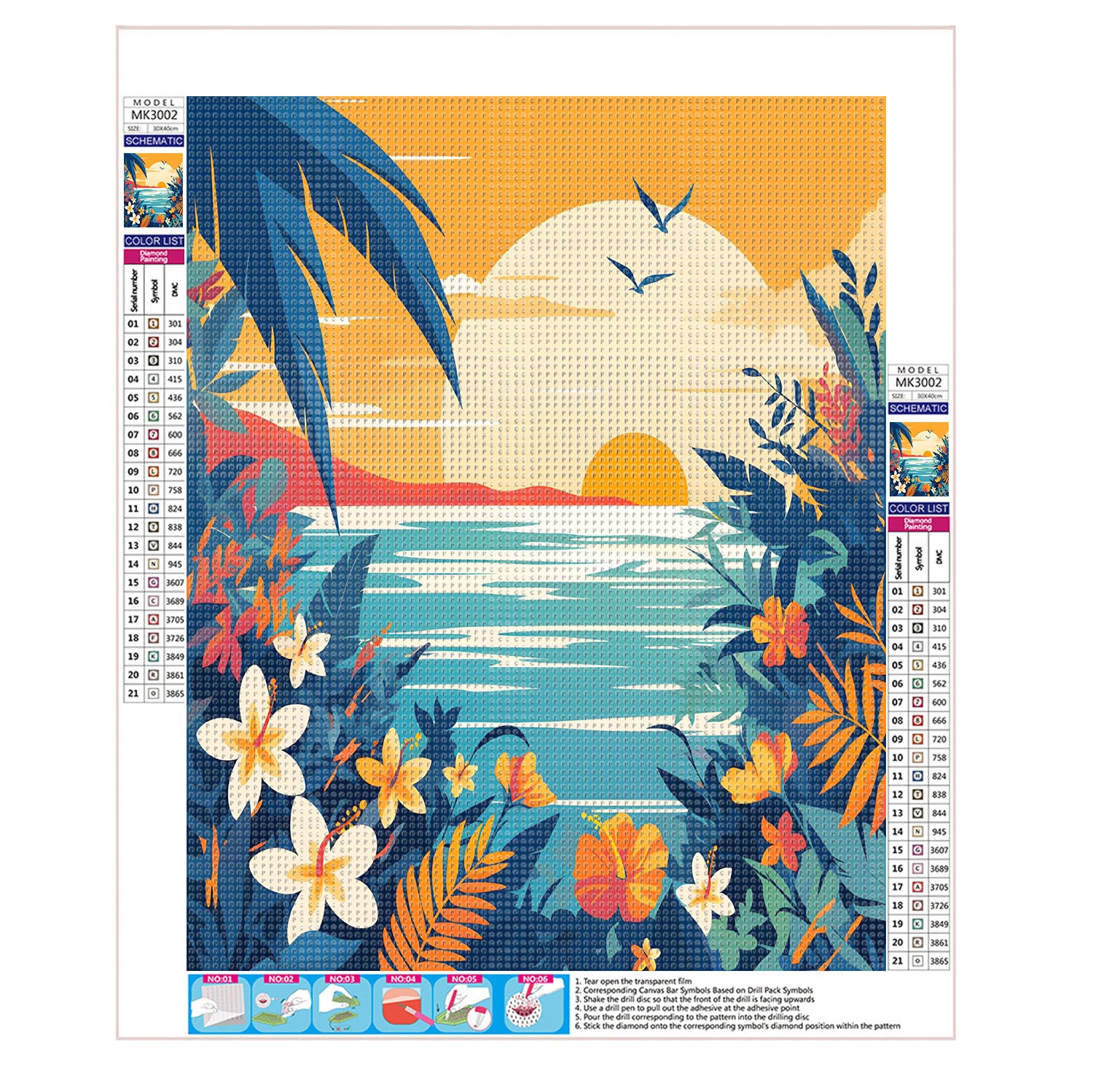 Tropische Blumenpracht - Diamond Painting