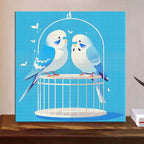 Vogelpaar im Käfig - Diamond Painting