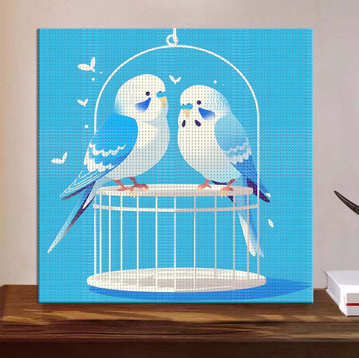 Vogelpaar im Käfig - Diamond Painting