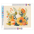 Warme Töne der Blumen - und Flaschenszene - Diamond Painting