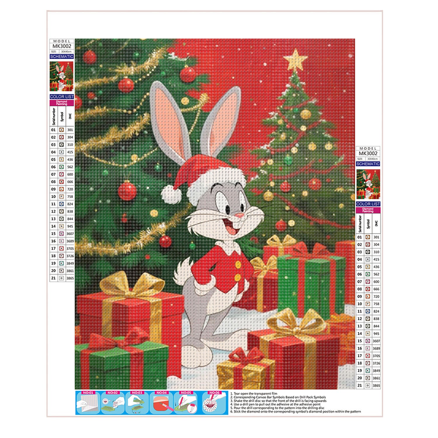 Weihnachtshase - Diamond Painting