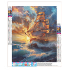 Wellen umsegeln das Schiff - Diamond Painting