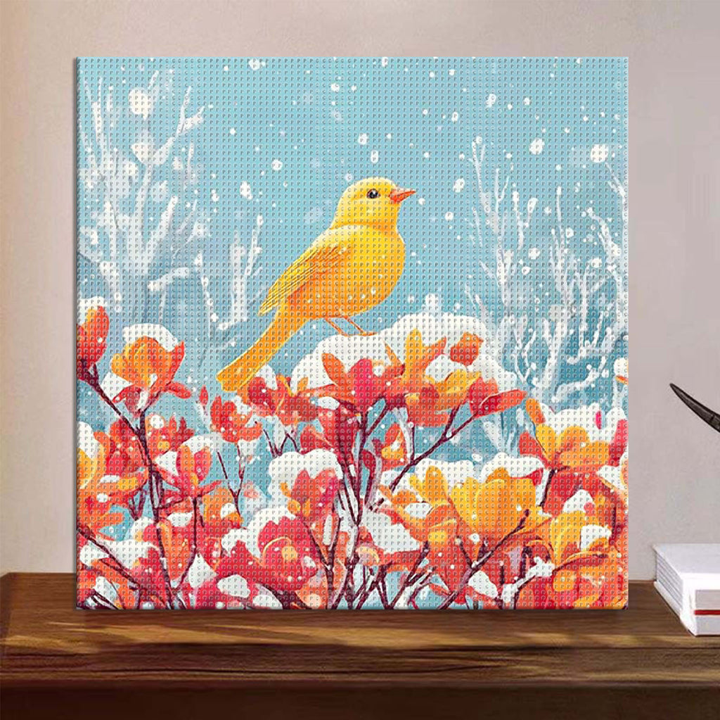 Winterlicher Vogel - Diamond Painting