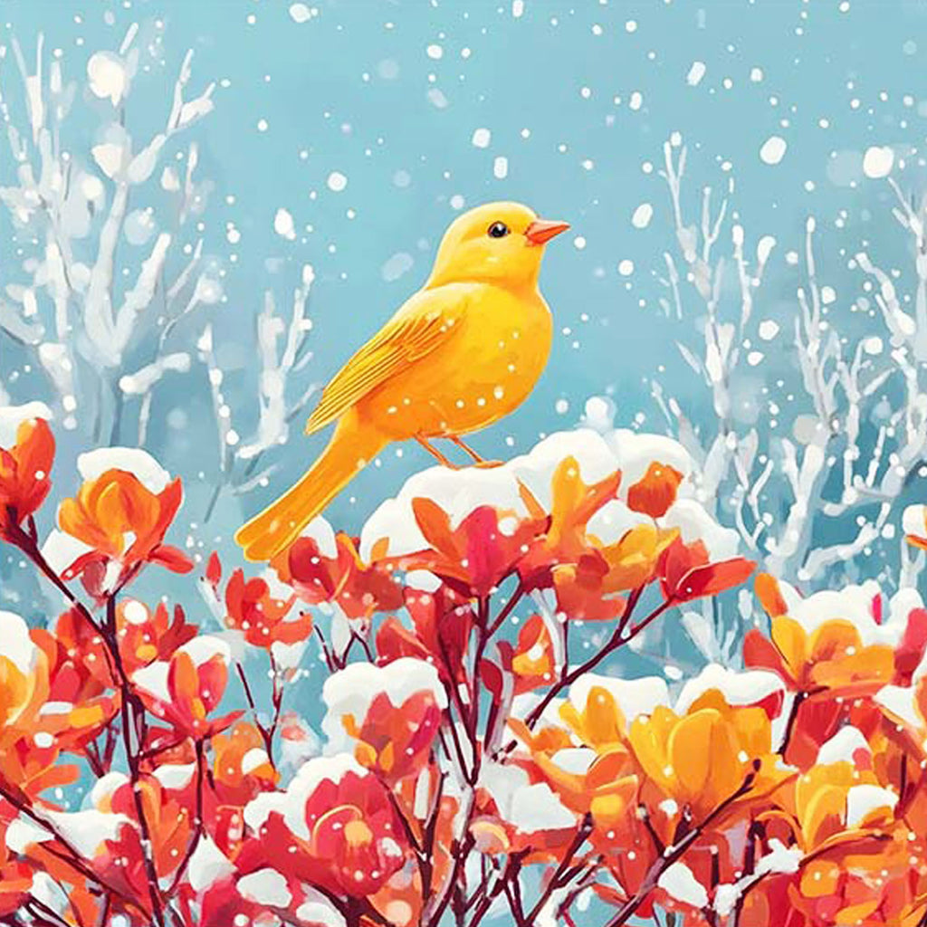 Winterlicher Vogel - Diamond Painting