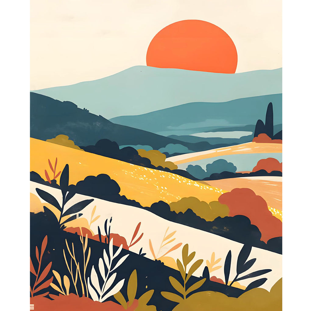 Wüstenlandschaft mit Pflanzen - Diamond Painting