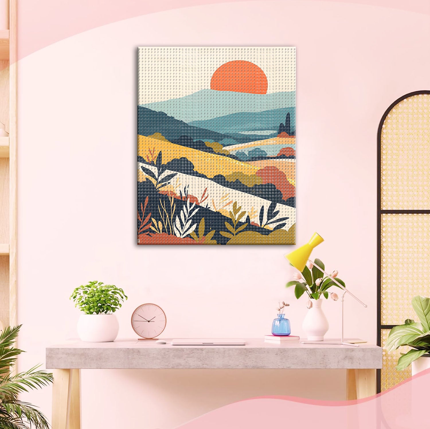 Wüstenlandschaft mit Pflanzen - Diamond Painting