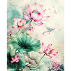 Zarte Lotuswelt - Diamond Painting