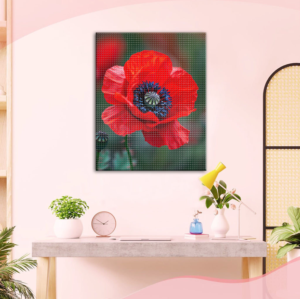 Zarte Mohnschönheit - Diamond Painting