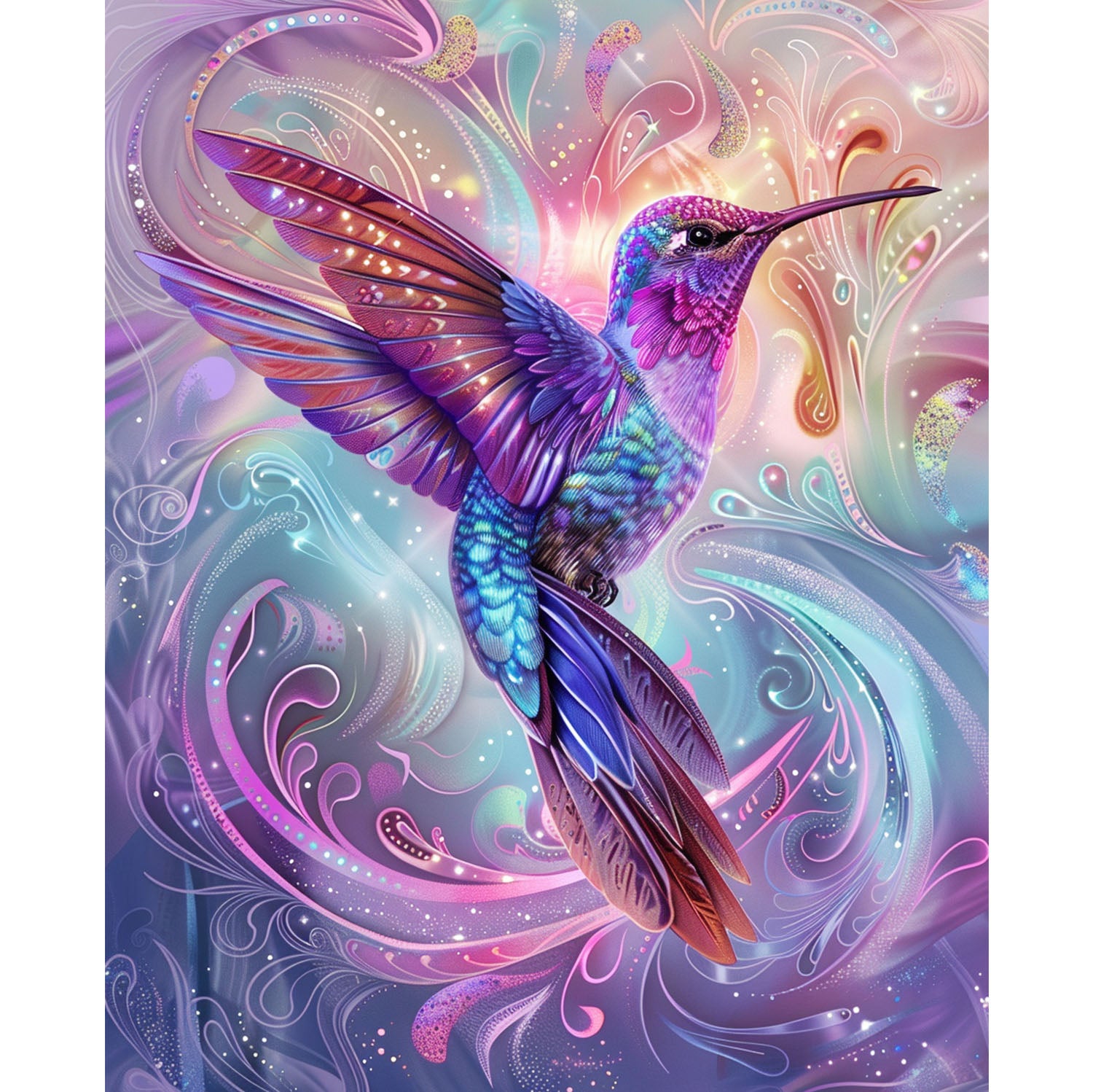 Zauberhafte Welt des Kolibris - Diamond Painting