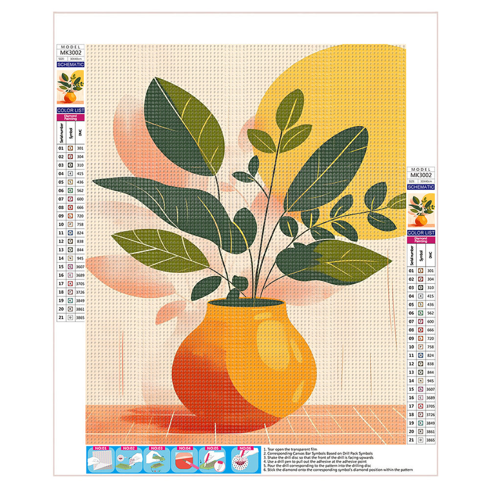 warme Pflanzenkulisse - Diamond Painting